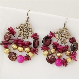 dark rose Bohemian fashion alloy earring